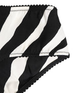 Dolce & Gabbana Black White Zebra Print Slip Briefs Underwear - Eljoys Fashion 