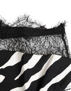 Dolce & Gabbana Black White Zebra Print Lace Trim High Underwear - Eljoys Fashion 