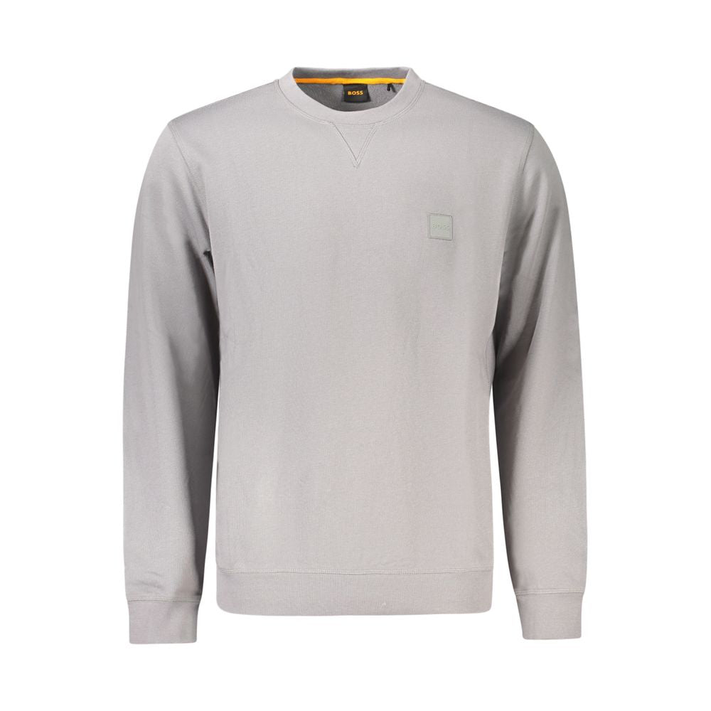 Hugo Boss Gray Cotton Men Sweater Hugo Boss