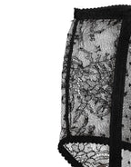 Dolce & Gabbana Black Sheer Polka Dot Lace High Waist Underwear - Eljoys Fashion 
