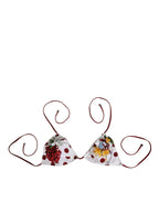 Dolce & Gabbana White Red Polka Dot Floral Print Triangle - Eljoys Fashion 