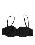 Dolce & Gabbana Black Polyester Embroidered Underwire Bra Underwear - Eljoys Fashion 
