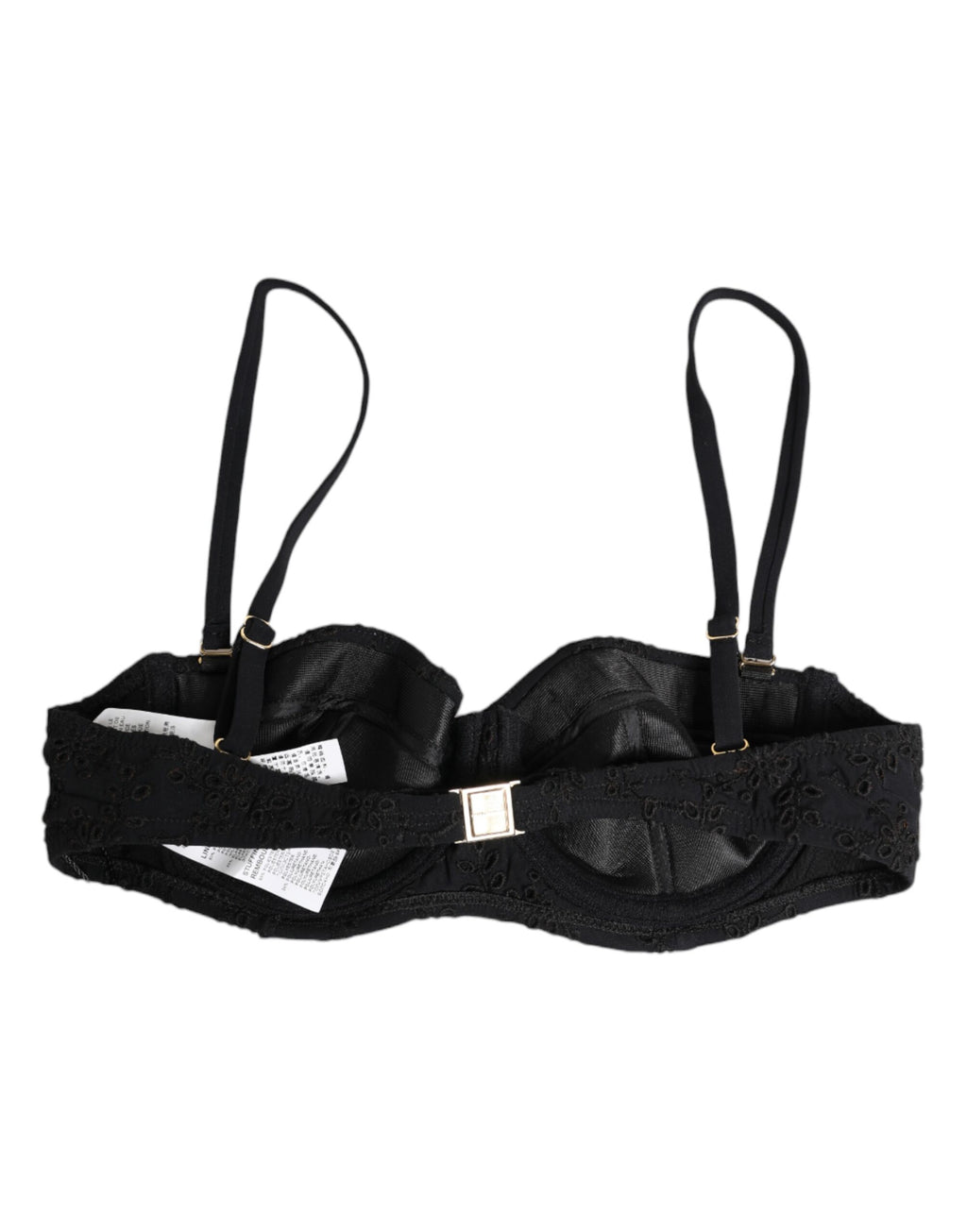 Dolce & Gabbana Black Polyester Embroidered Underwire Bra Underwear - Eljoys Fashion 
