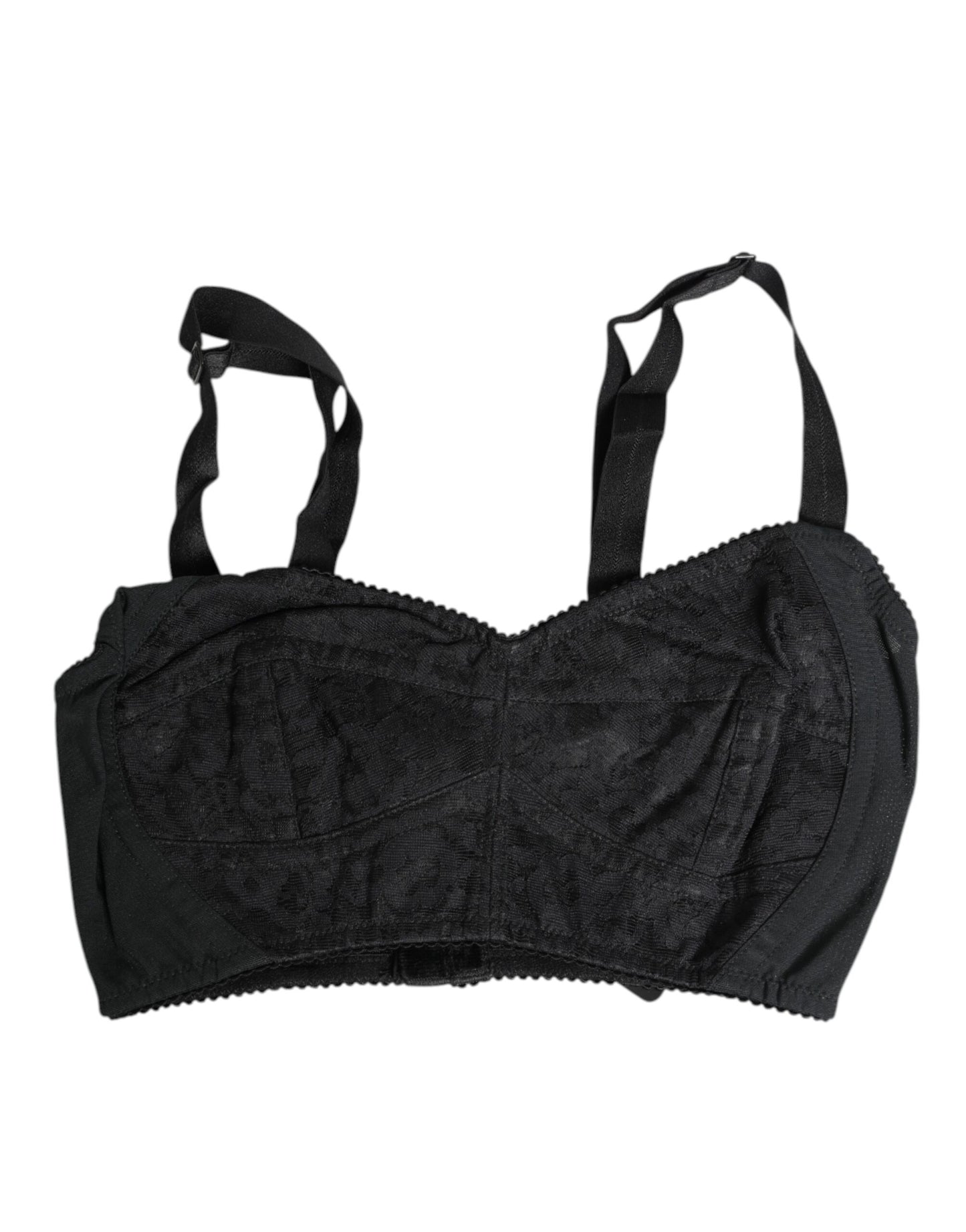 Dolce & Gabbana Black Stretch Nylon Bustier Bra Underwear Dolce & Gabbana