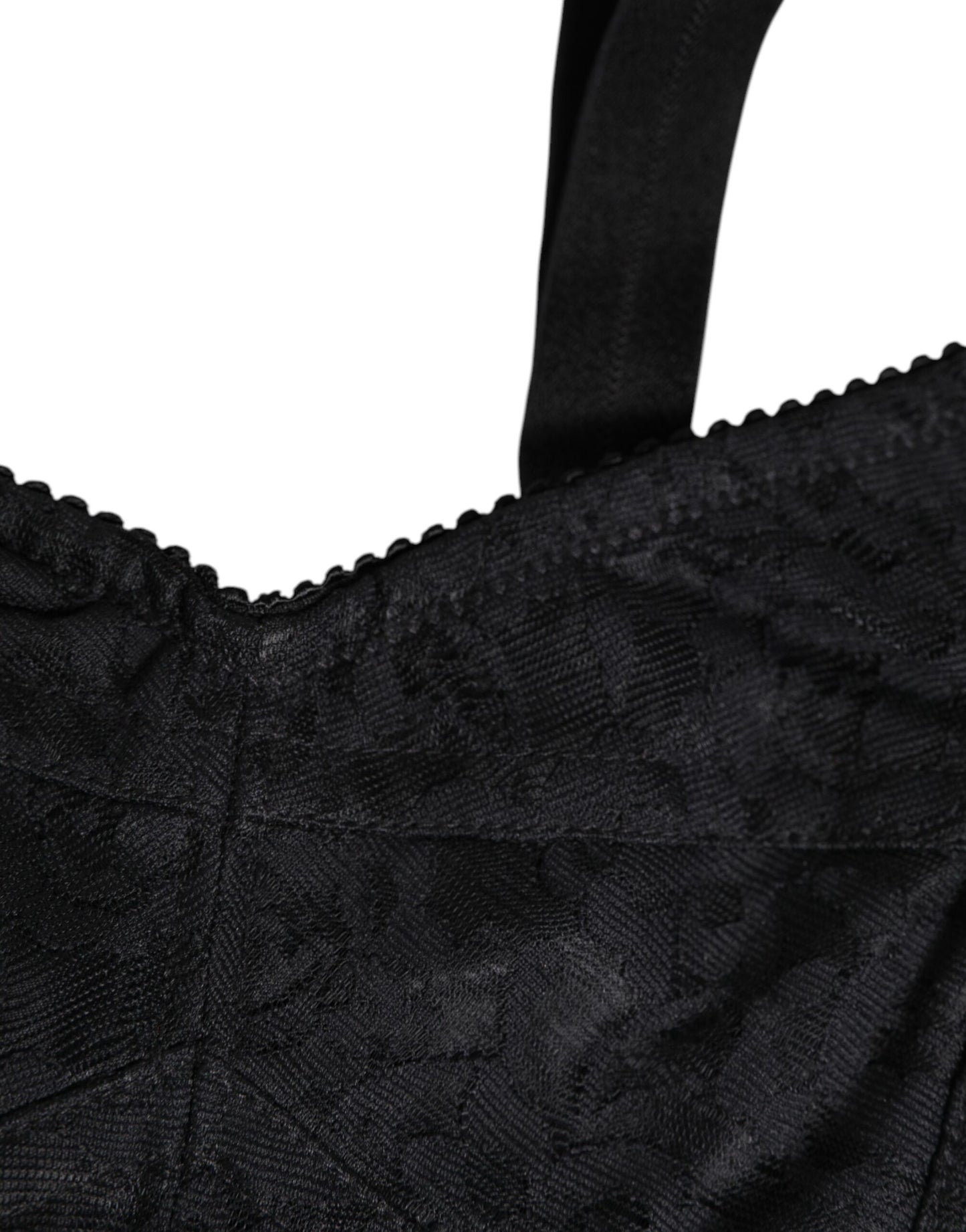 Dolce & Gabbana Black Stretch Nylon Bustier Bra Underwear Dolce & Gabbana