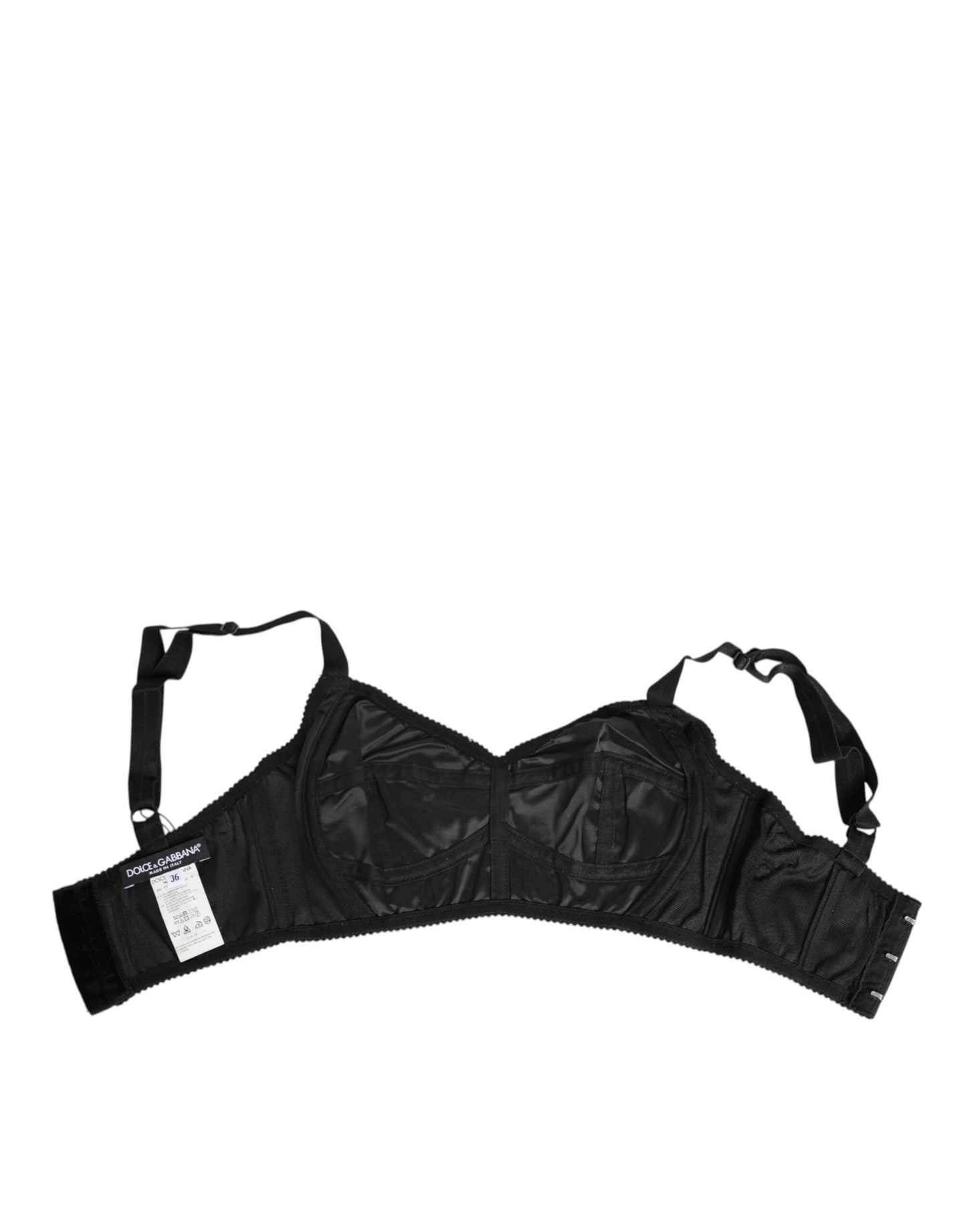 Dolce & Gabbana Black Stretch Nylon Bustier Bra Underwear Dolce & Gabbana