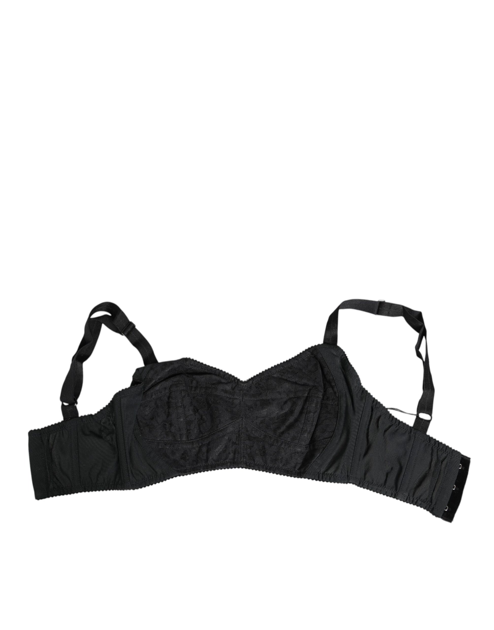 Dolce & Gabbana Black Stretch Nylon Bustier Bra Underwear Dolce & Gabbana