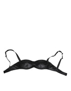 Dolce & Gabbana Black Silk Satin Wireless Lingerie Bra Underwear