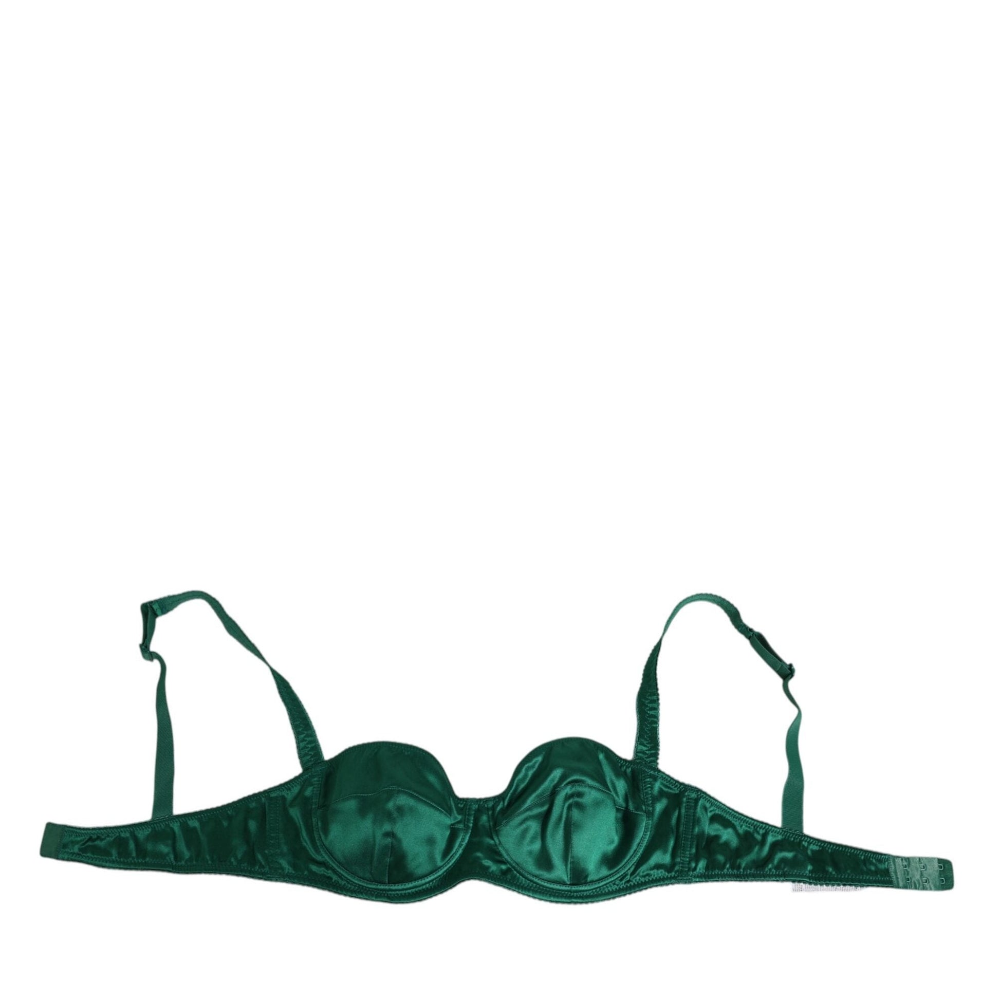 Dolce & Gabbana Green Satin Semi-Padded Underwire Musk Underwear