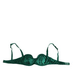 Dolce & Gabbana Green Satin Semi-Padded Underwire Musk Underwear