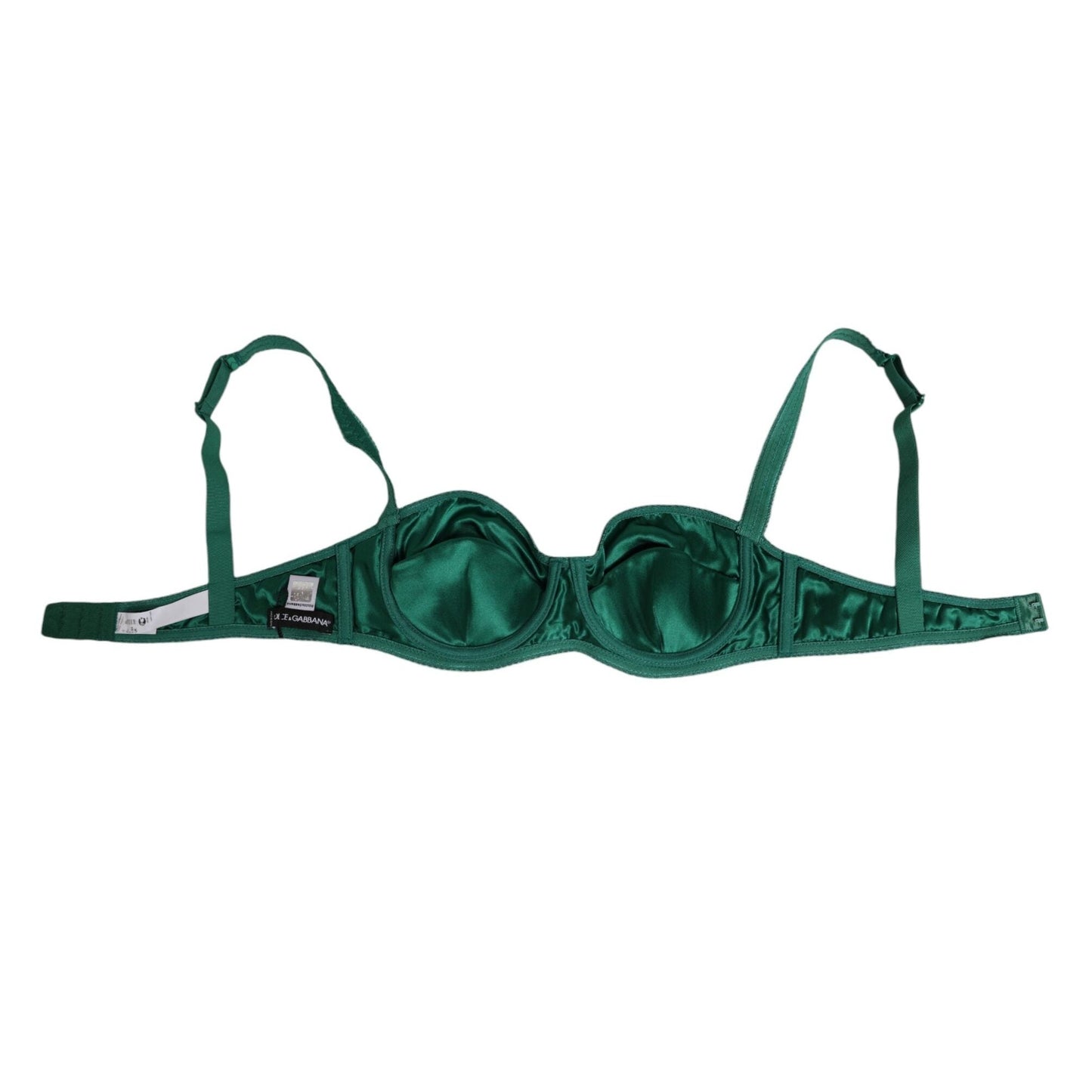 Dolce & Gabbana Green Satin Semi-Padded Underwire Musk Underwear