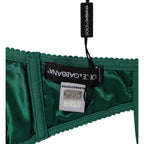 Dolce & Gabbana Green Satin Semi-Padded Underwire Musk Underwear