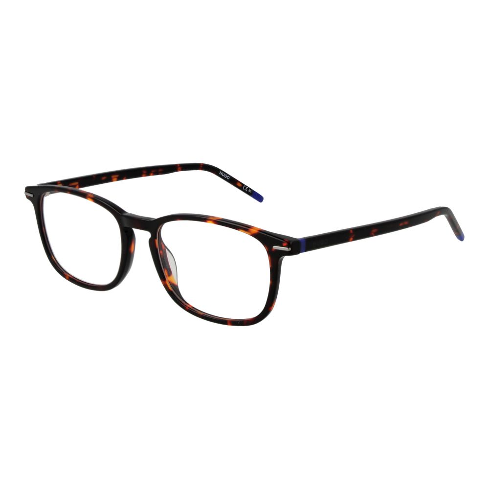 Hugo Boss brown acetate glasses frames with sleek design and clear lenses, stylish eyewear for everyday wear.
