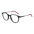 Hugo Boss black acetate glasses frames with sleek design and clear lenses, stylish eyewear for a modern look.