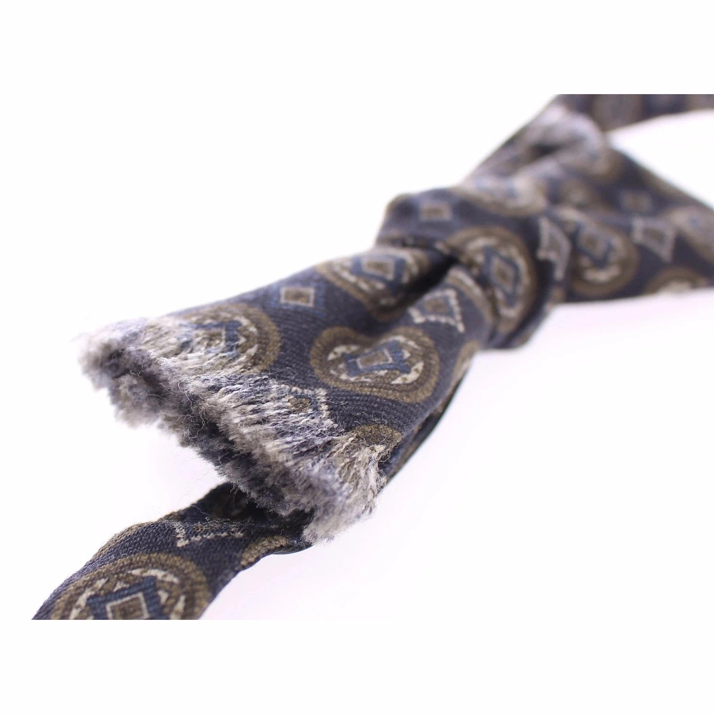 Dolce & Gabbana Blue Silk Baroque Fantasi Tied Bow Tie Papillon