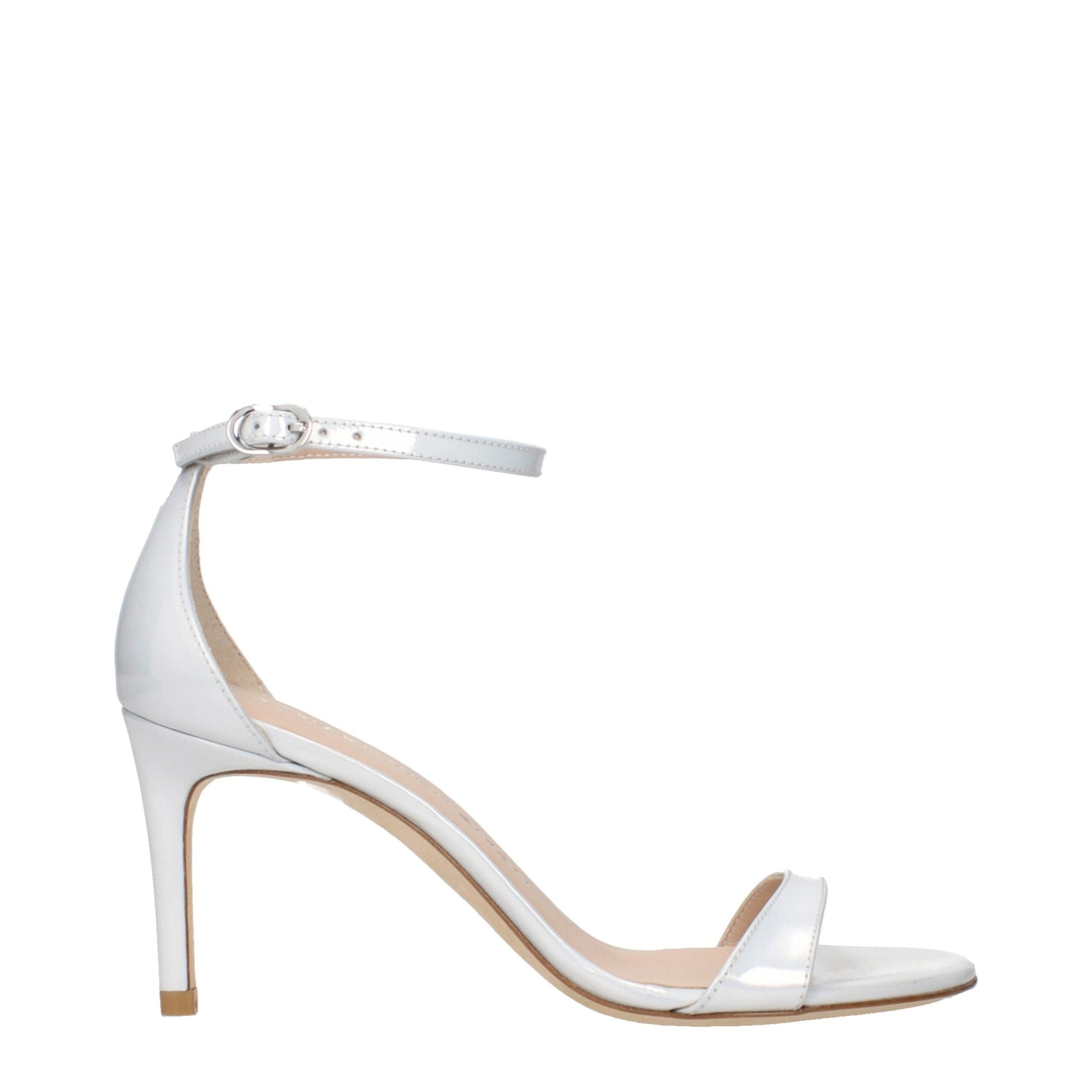 Stuart Weitzman White Leather Stiletto Heel Sandals Stuart Weitzman