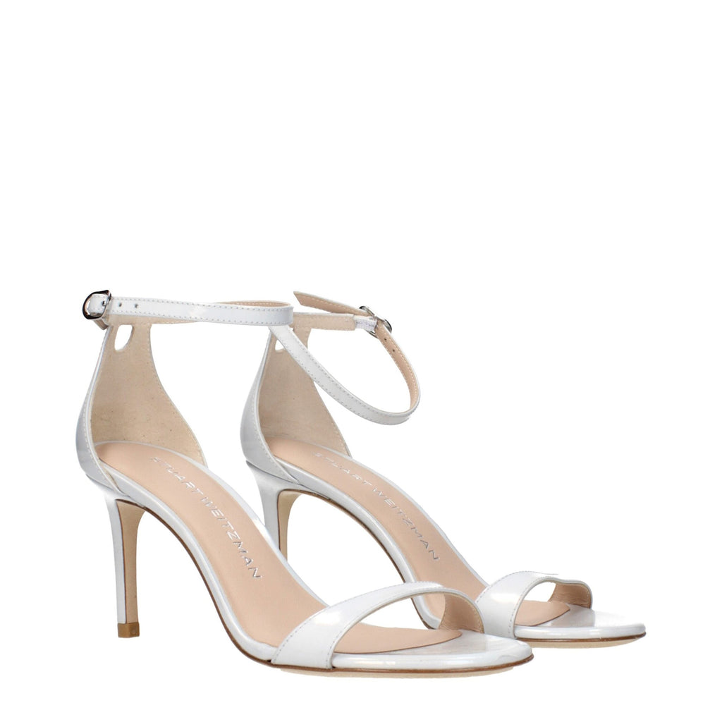 Stuart Weitzman White Leather Stiletto Heel Sandals Stuart Weitzman