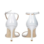 Stuart Weitzman White Leather Stiletto Heel Sandals Stuart Weitzman