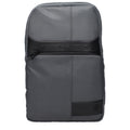 Gray fabric Piquadro crossbody bag with adjustable strap and sleek design, ideal for everyday use.
