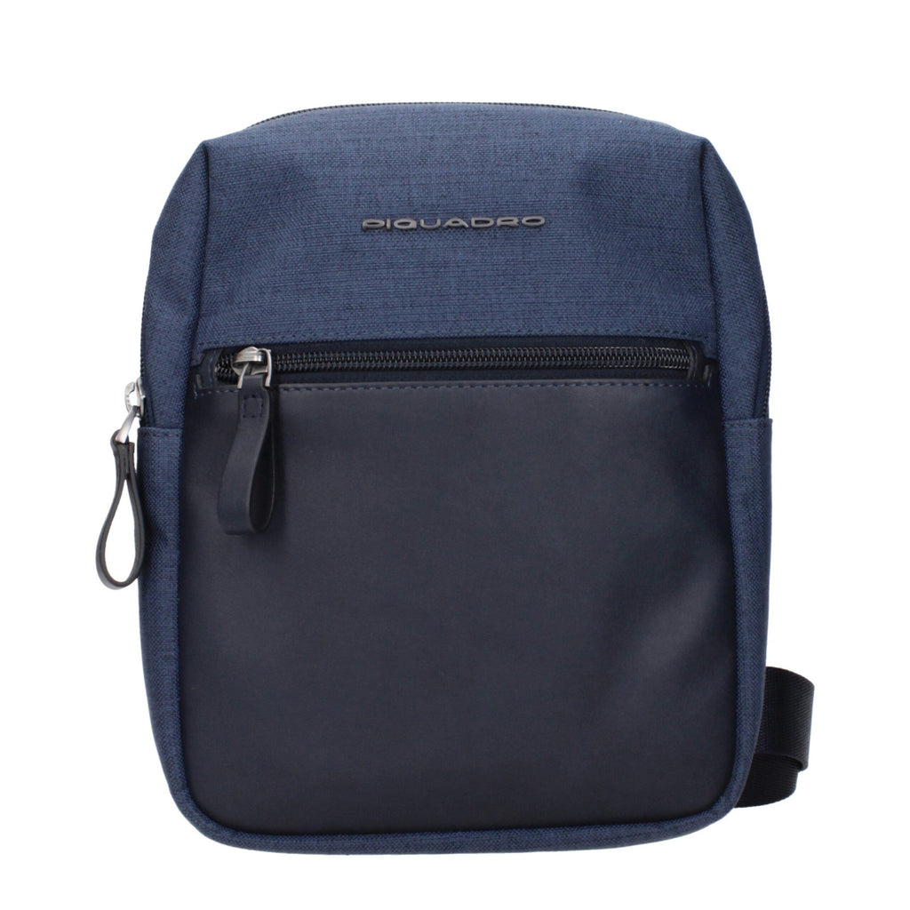 Piquadro Blue Fabric Crossbody Bag Piquadro