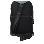 Piquadro gray fabric crossbody bag with adjustable strap and sleek design, suitable for everyday use and travel.