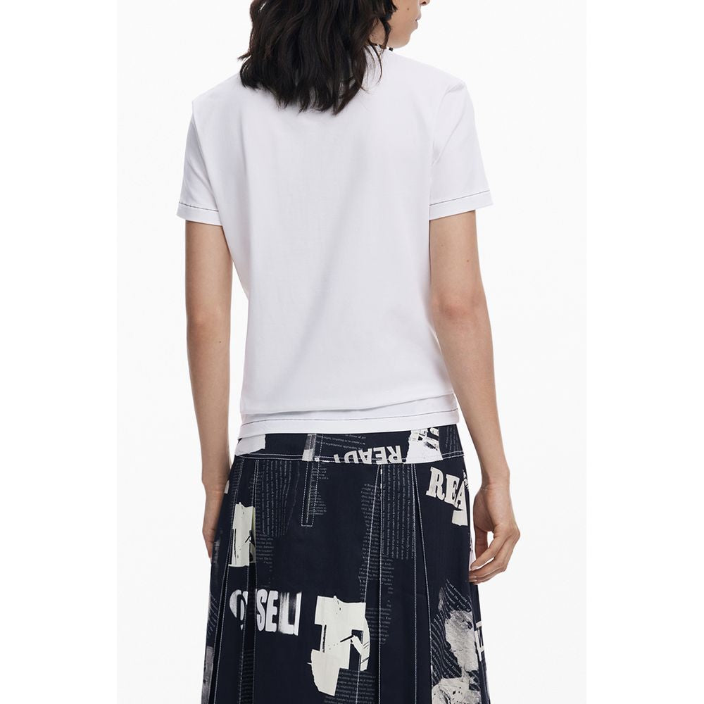 Desigual White Cotton Women T-Shirt Desigual