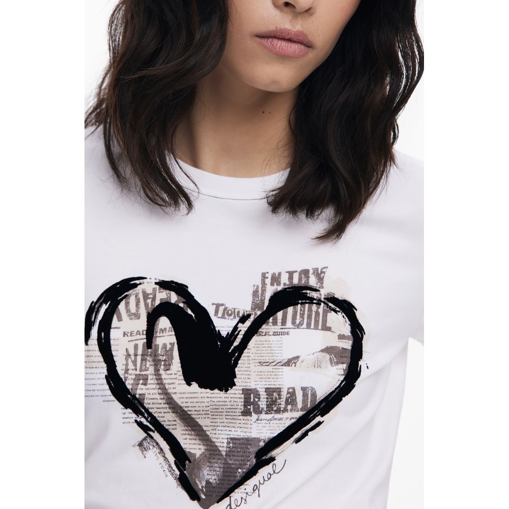 Desigual White Cotton Women T-Shirt Desigual