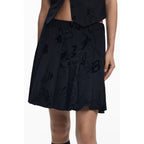 Desigual black polyester women's skirt with a fitted waist and subtle textured fabric, stylish and versatile for casual wear.