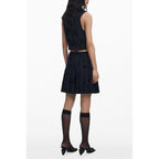 Black polyester women’s skirt by Desigual, featuring a stylish design and fit, displayed on a plain background.