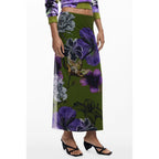 Desigual Verde Polyester Women Skirt with Elastic Waist