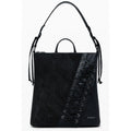 Desigual Bronzo polyurethane women’s handbag featuring a structured design and gold-tone hardware on a neutral background.