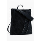 Desigual Bronzo polyurethane handbag for women, featuring a stylish design with textured surface and top handles.