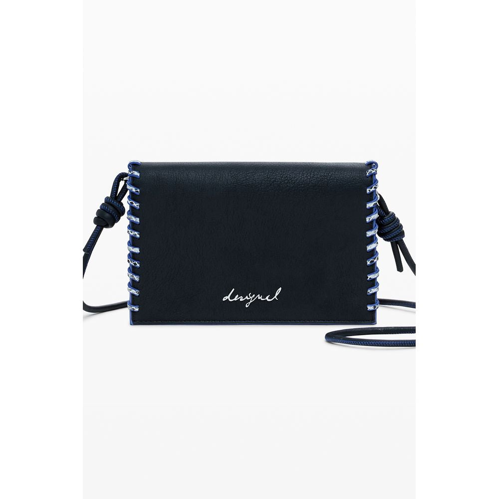 Desigual Nero polyurethane women’s wallet with multiple card slots and zip coin pocket, stylish and functional accessory.