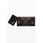 Desigual women's brown polyurethane wallet with textured design, featuring multiple card slots and a zip coin pocket.