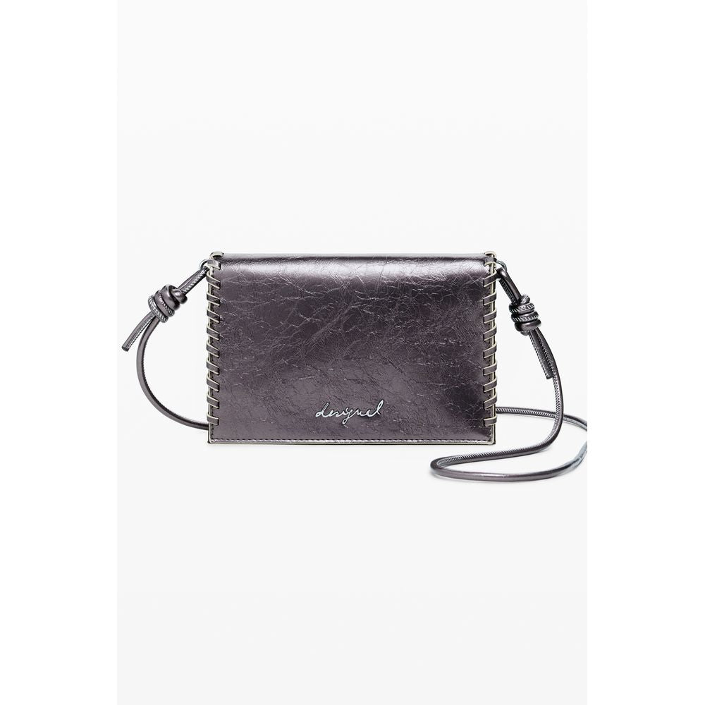 Desigual Bronzo polyurethane women's wallet with card slots and zippered compartment, stylish and compact accessory.