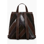 Desigual brown polyurethane women's backpack with adjustable straps and spacious main compartment, stylish and functional.