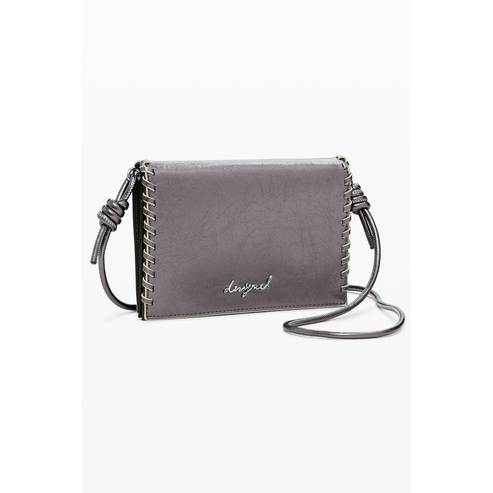 Desigual Bronzo polyurethane women's wallet with zipper and multiple card slots, stylish and compact accessory.