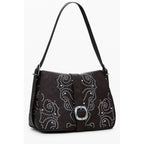 Desigual brown polyurethane women's handbag with textured design and shoulder strap, stylish and functional accessory.