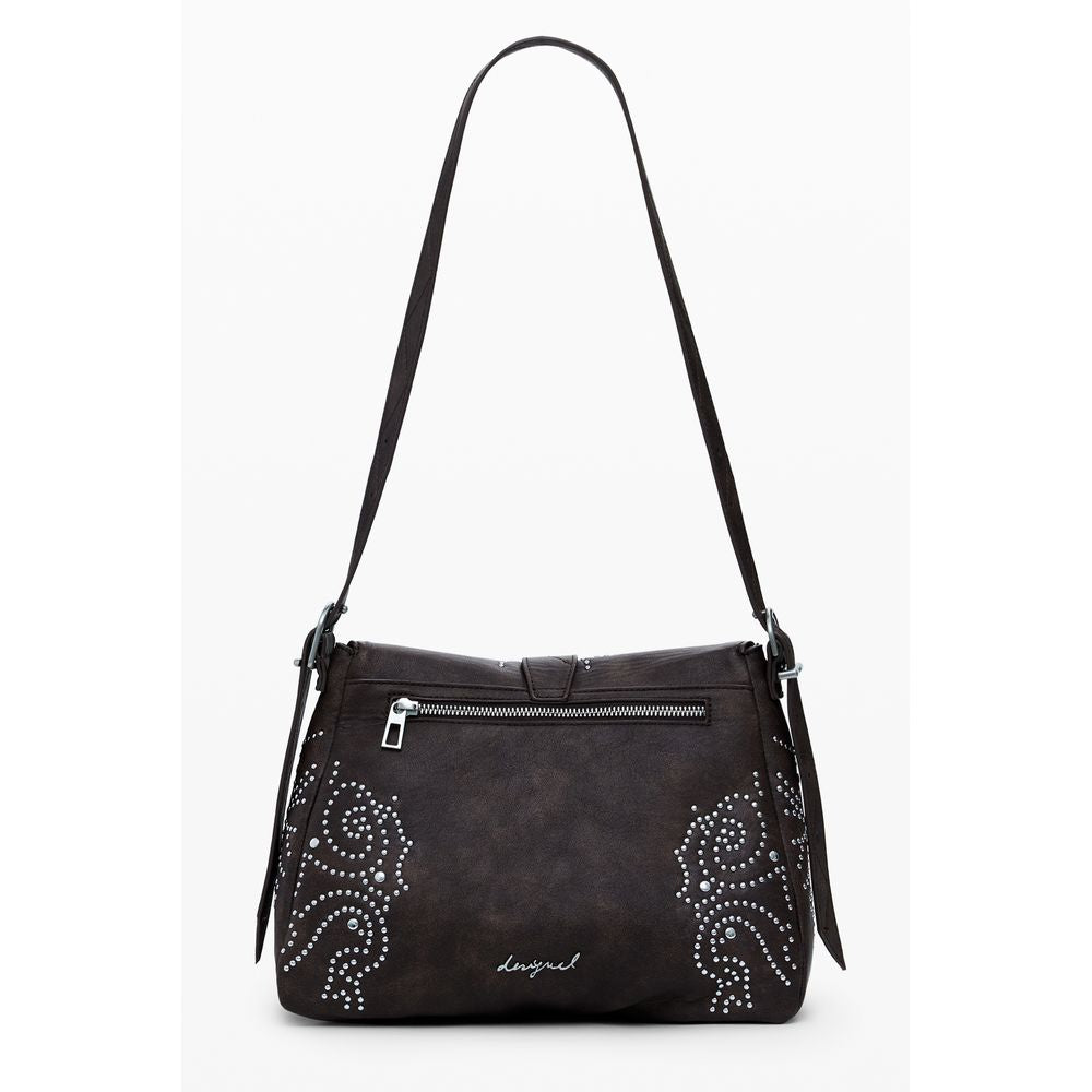 Desigual brown polyurethane women's handbag with stylish design and shoulder strap, perfect for casual and chic outfits.