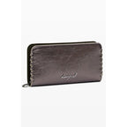 Desigual bronze polyurethane women's wallet with multiple card slots and a zip coin pocket, stylish and functional accessory.