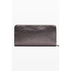 Desigual bronze polyurethane women's wallet featuring a sleek design and multiple card slots, displayed on a white background.