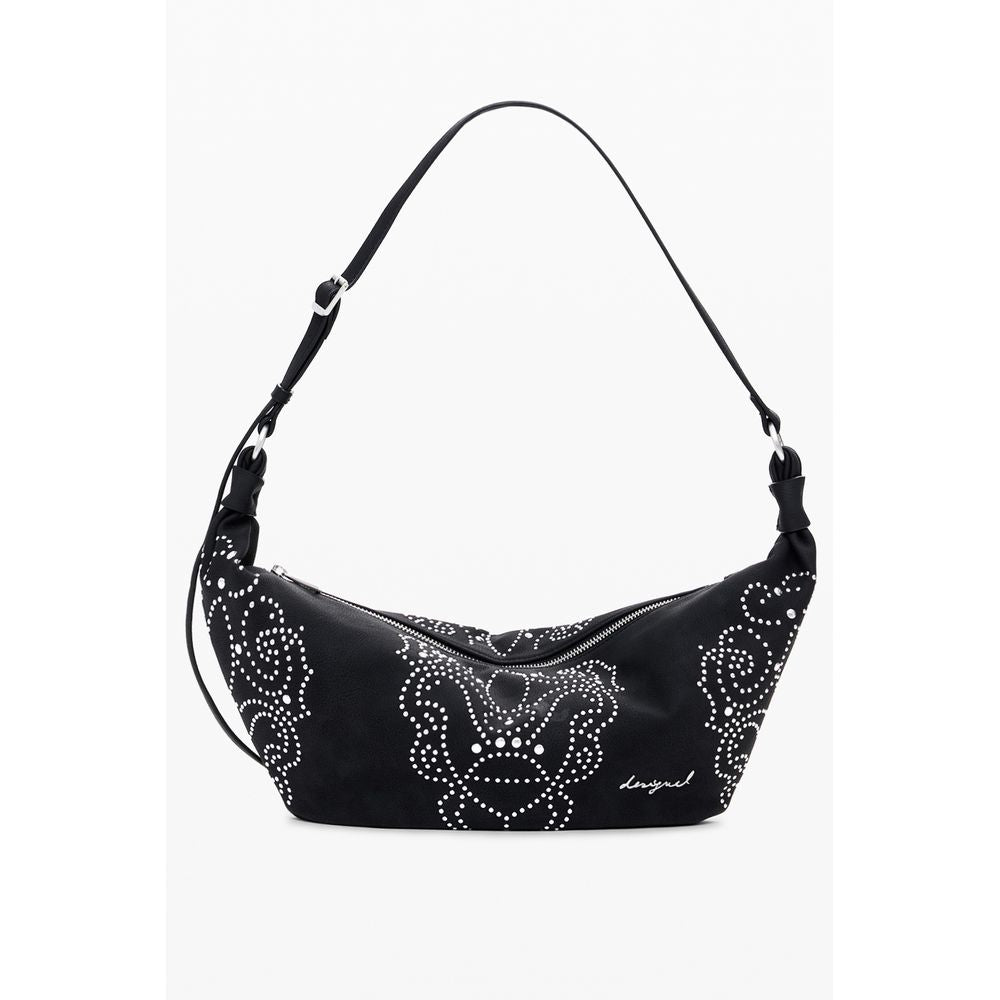 Desigual Nero women's handbag made of polyurethane with stylish design and top handle, perfect for casual or evening wear.