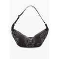 Desigual brown polyethylene women's handbag with textured surface and stylish design, featuring a top handle and zip closure.