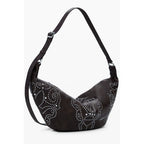 Desigual brown polyethylene women's handbag with handles, featuring a textured surface and spacious interior.