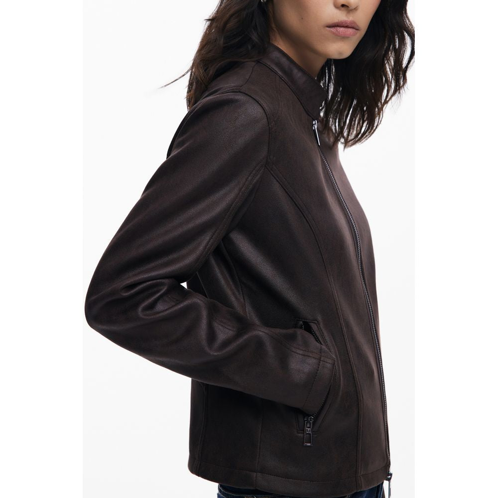 Desigual Brown Polyester Women's Jacket Desigual
