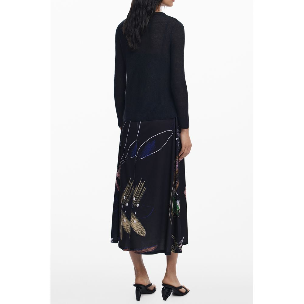 Desigual black polyester women's dress with a stylish, casual fit and long sleeves, perfect for everyday wear.