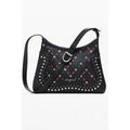 Desigual black polyurethane women's shoulder bag with adjustable strap and stylish design, perfect for casual or formal occasions.