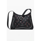 Desigual black polyurethane women's shoulder bag with adjustable strap and stylish design, perfect for casual or formal occasions.