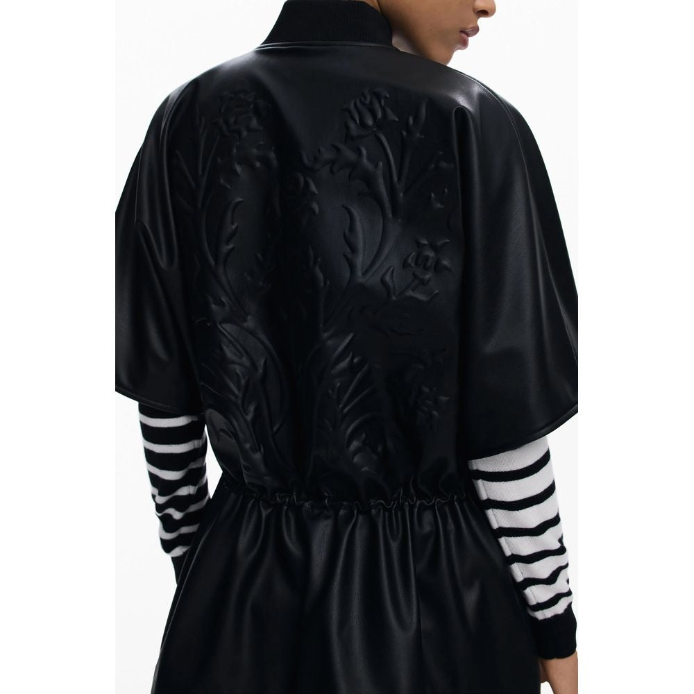 Desigual Black Polyethylene Women Poncho Desigual