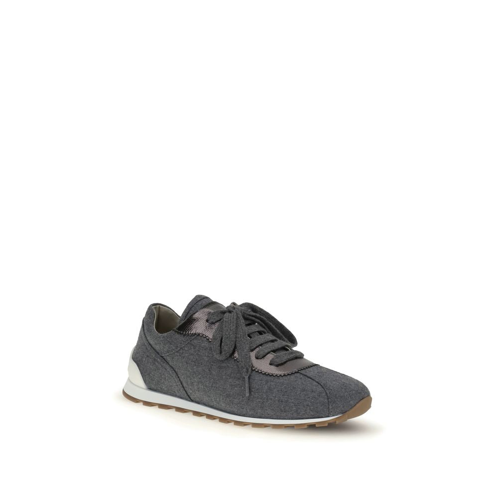 Brunello Cucinelli Virgin wool flannel Sneakers